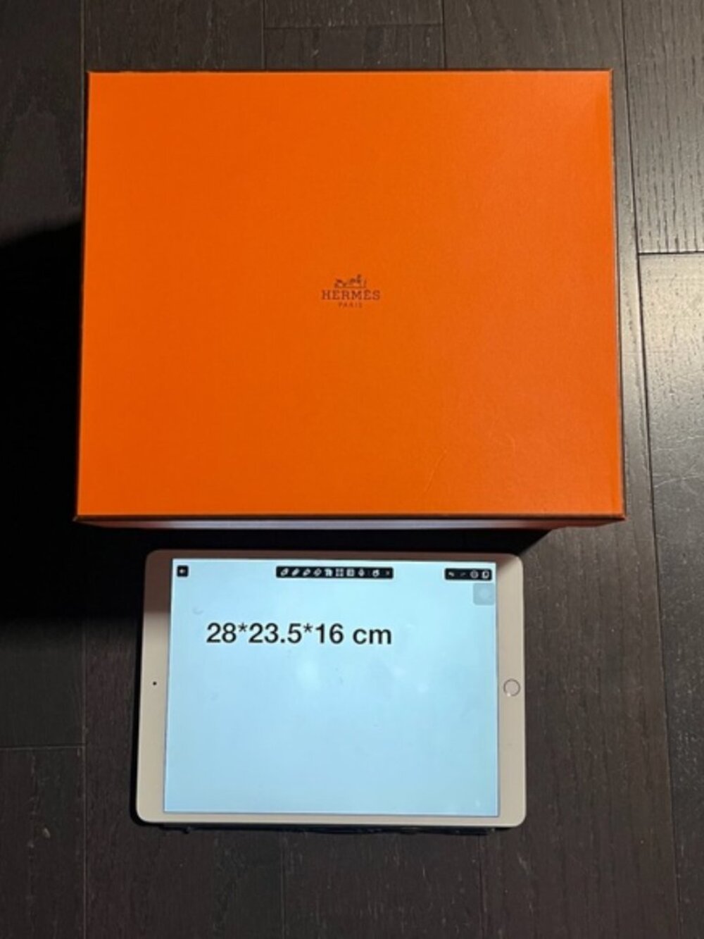 Hermes medium empty box case decoration storage orange ribbon+care book